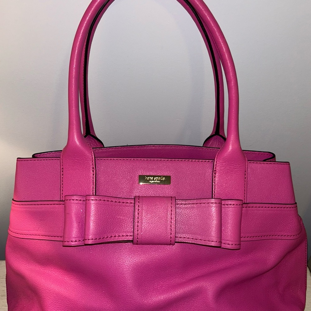 Kate Spade Pink Leather Bow Tote Bag